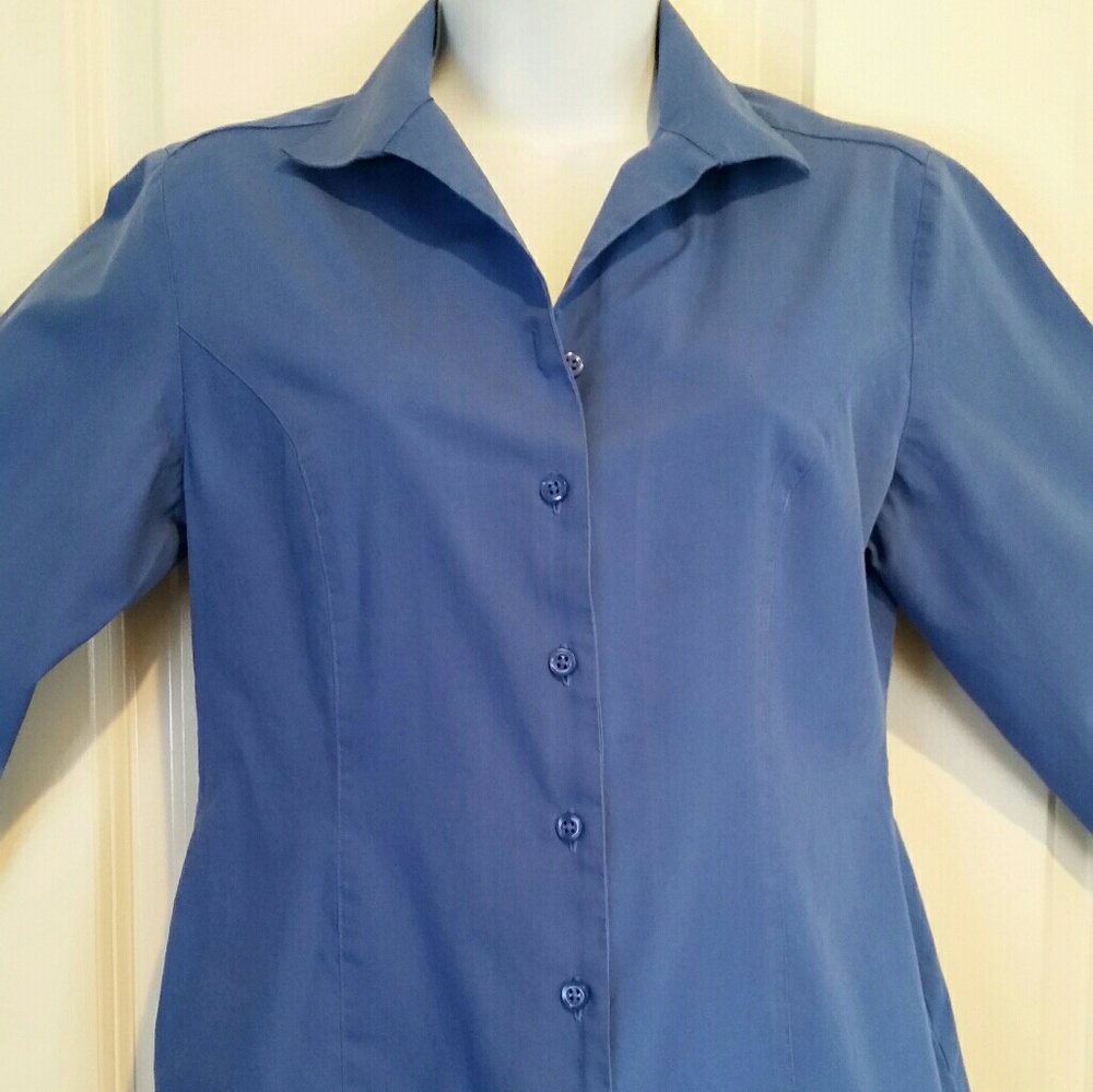 Women's Long Sleeve Blue Dress Shirt